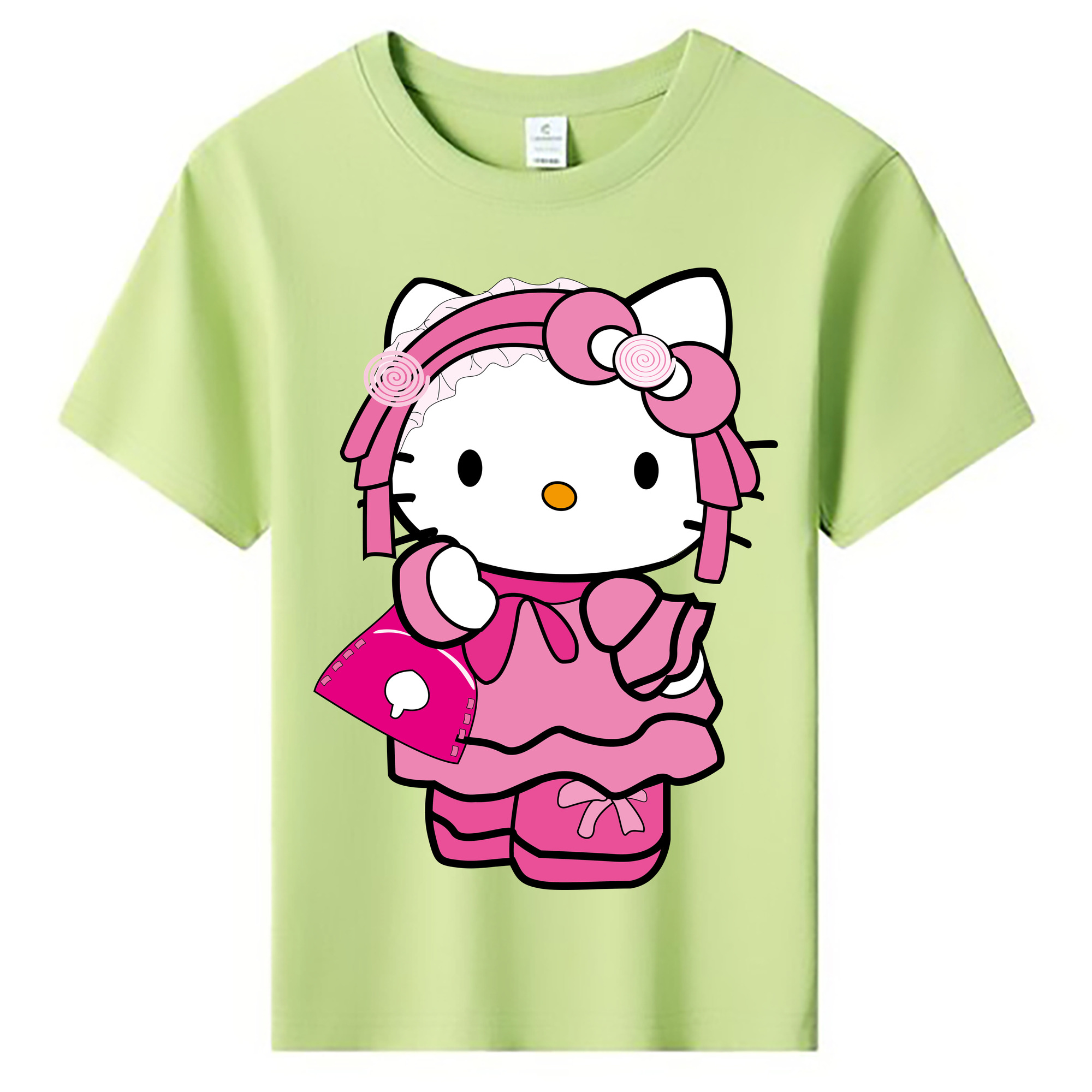 （画像用） Hello Kitty ハローキティ 綿100％キッズTシャツ（フロントプリント）